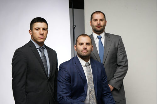 Lyndon Scheveck with his team