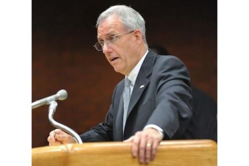 Michael J. McCarthy speaking on stage