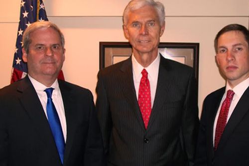 James H. Tarbox With Team